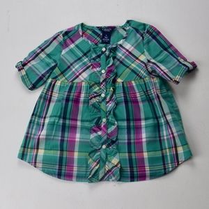 ❤Chaps Girls' Plaid Button-Down Blouse 3 for $15